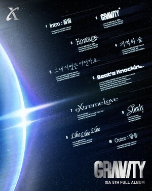 10년 만의 귀환, 김준수 정규 5집 'GRAVITY' 10개 트랙 구성